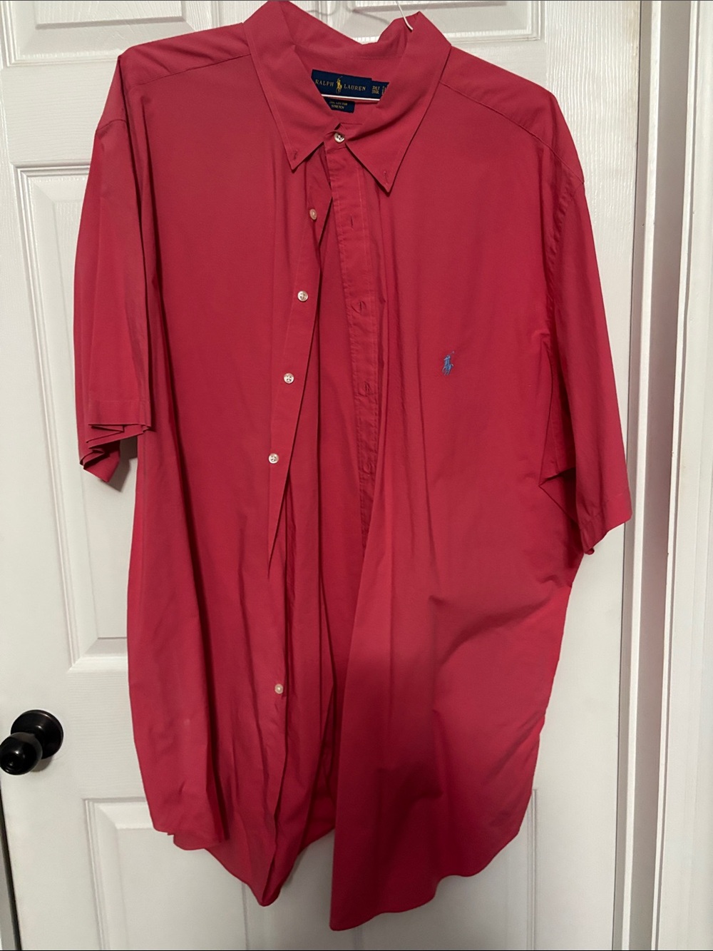 Polo by Ralph Lauren Short-Sleeve Button-Down Shirt in Red with Blue Pony
